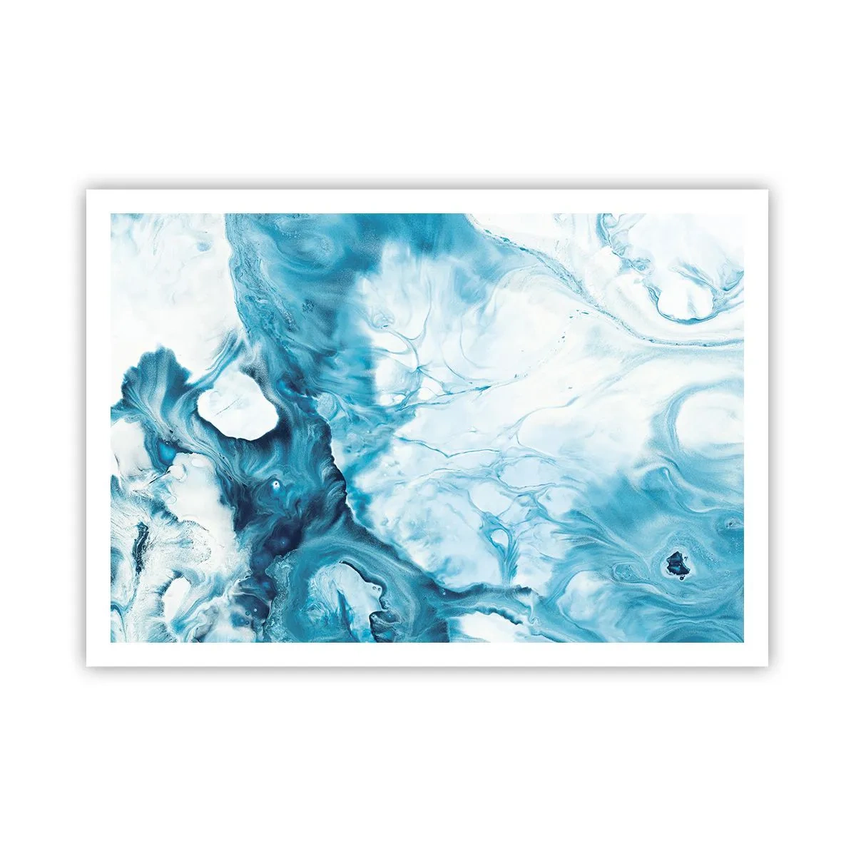 Affiche - Poster - Motif abstrait dans les tons de bleu - 100x70cm - Concert de bleu - Décoration murale moderne pour le salon et la chambre ARTTOR