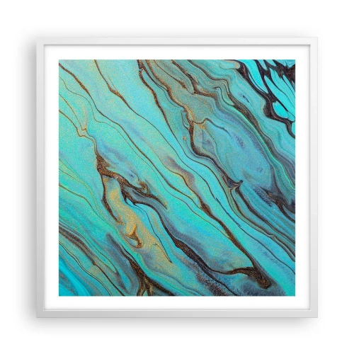 Affiche dans un cadre blanc - Poster - Marée turquoise - 60x60 cm