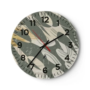 Horloge murale - Pendule murale - Abstraction rythmique - 30x30 cm