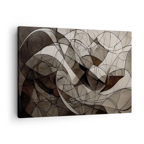 Impression sur toile - Image sur toile - Motif abstrait dans des tons marron et terreux - 70x50cm - Circulation des couleurs de la terre - Décoration murale moderne pour le salon et la chambre ARTTOR