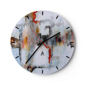 Horloge murale - Pendule murale - Une composition abstraite aux couleurs vives avec des accents intenses. - 30x30cm - Un bâton sur l'eau - Décoration murale moderne pour le salon, la cuisine et la chambre ARTTOR