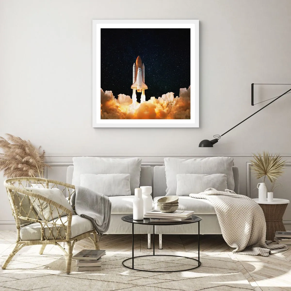 Affiche dans un cadre blanc - Poster - Ad astra! - 50x50 cm