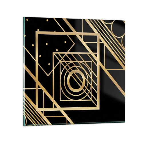Impression sur verre - Image sur verre - Géométrie en or - 70x70 cm