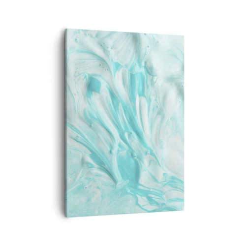 Impression sur toile - Image sur toile - Un motif abstrait dans des tons pastel de bleu et de blanc. - 50x70cm - Ensemble pour toujours - Décoration murale moderne pour le salon et la chambre ARTTOR