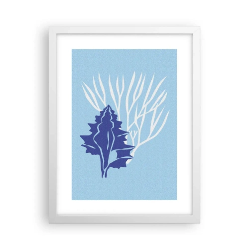 Affiche dans un cadre blanc - Poster - Formes feuillues - 30x40 cm