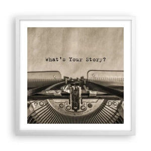 Affiche dans un cadre blanc - Poster - Réponds-moi - 50x50 cm