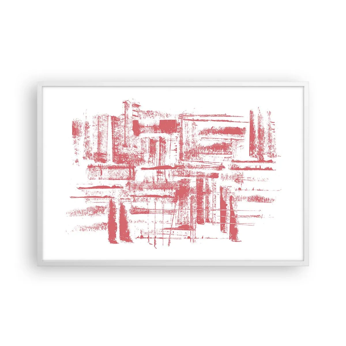 Affiche dans un cadre blanc - Poster - La ville rouge - 91x61 cm