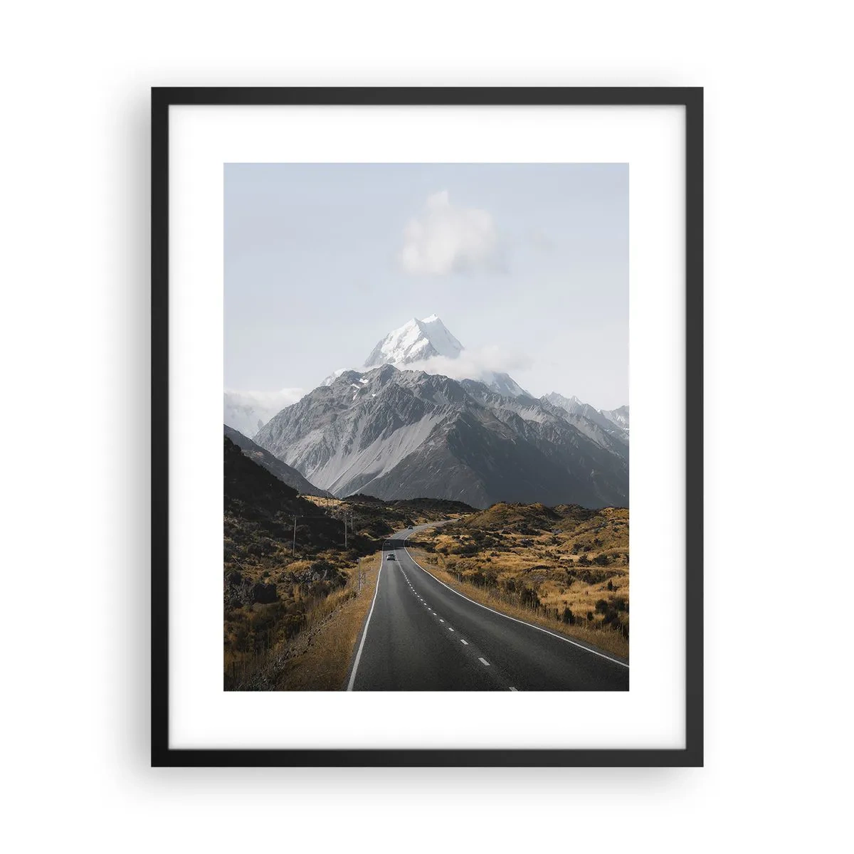 Affiche dans un cadre noir - Poster - Chemin vers le coeur de la montagne - 40x50 cm