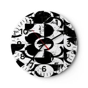 Horloge murale - Pendule murale - Le blanc est blanc et le noir est noir - 40x40 cm