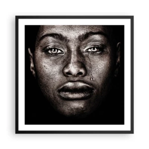 Affiche dans un cadre noir - Poster - Une larme - 60x60 cm