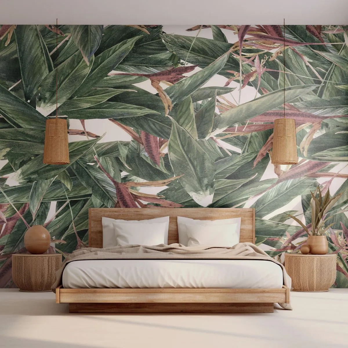 Papier Peint Photo Standard Eco - Arbuste émeraude-lilas - Fleurs, Hawaii, Feuilles - 400x280 cm
