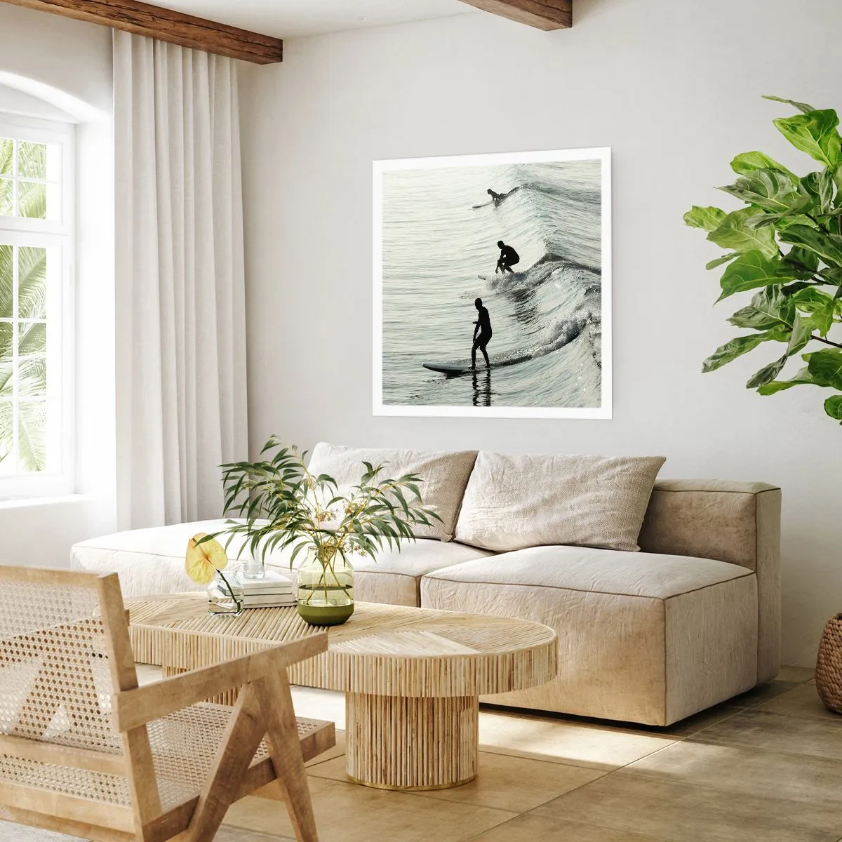 Affiche - Poster - A la rencontre de la vague - 40x40 cm