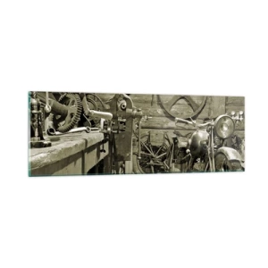 Impression sur verre - Image sur verre - Dans le hangar de l'oncle Władek - 90x30 cm