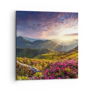 Impression sur toile - Image sur toile - Fraîcheur matinale en montagne - 70x70 cm