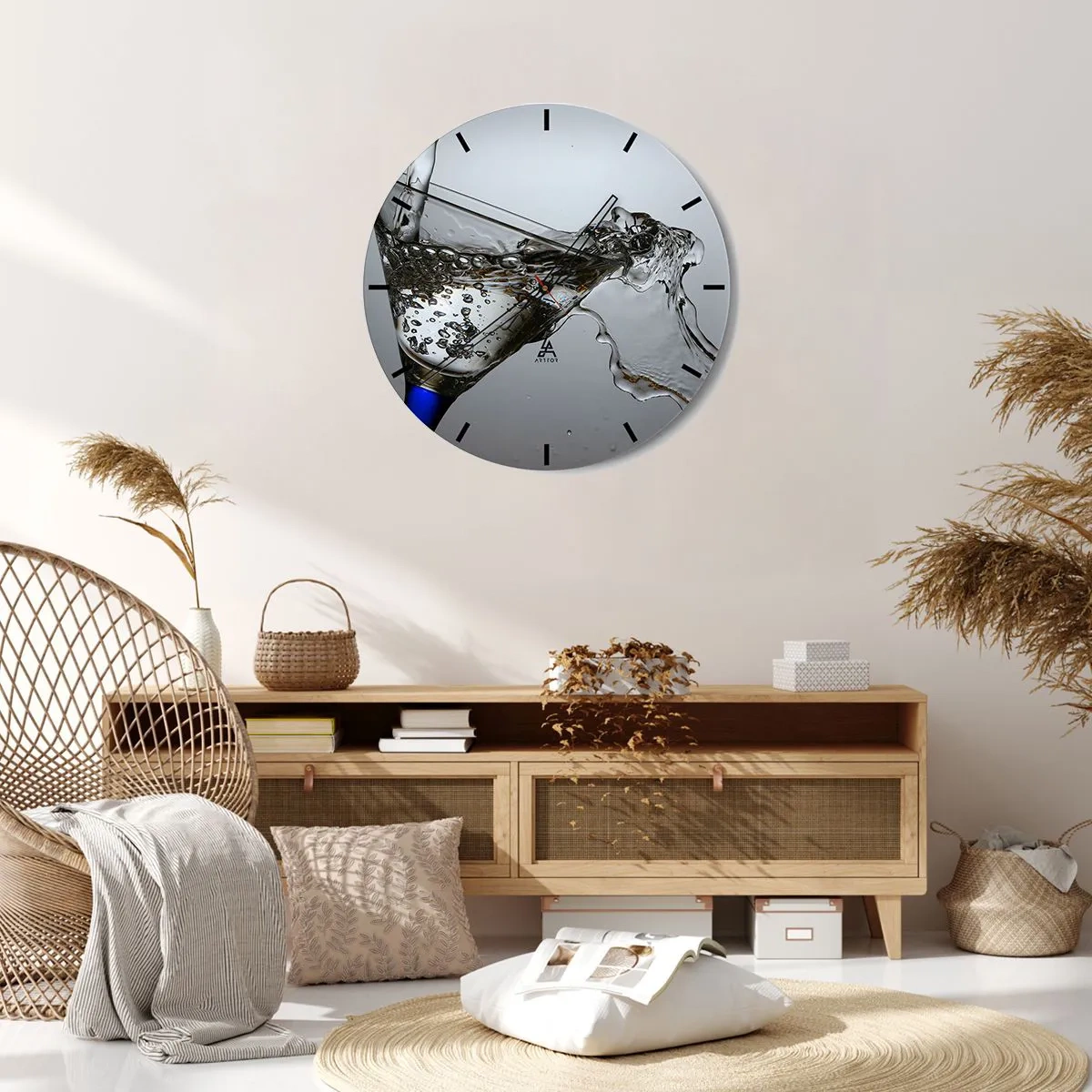 Horloge murale - Pendule murale - Eau cristalline dans un verre cristal - 40x40 cm