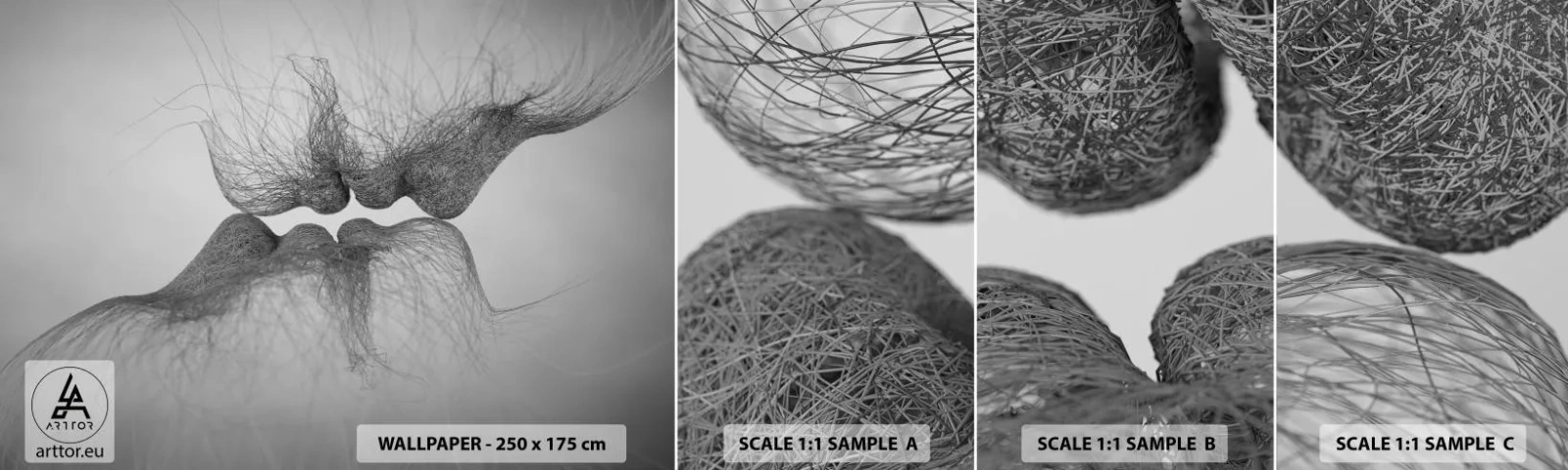 Échantillon De Papier Peint Standard Eco - La bise du vent - Abstraction, Graphique, Amour - 100x30 cm