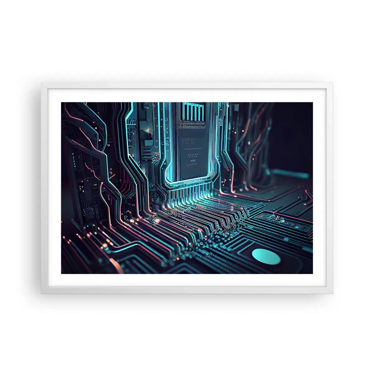 Affiche dans un cadre blanc - Poster - Je pense comme ça… - 70x50 cm