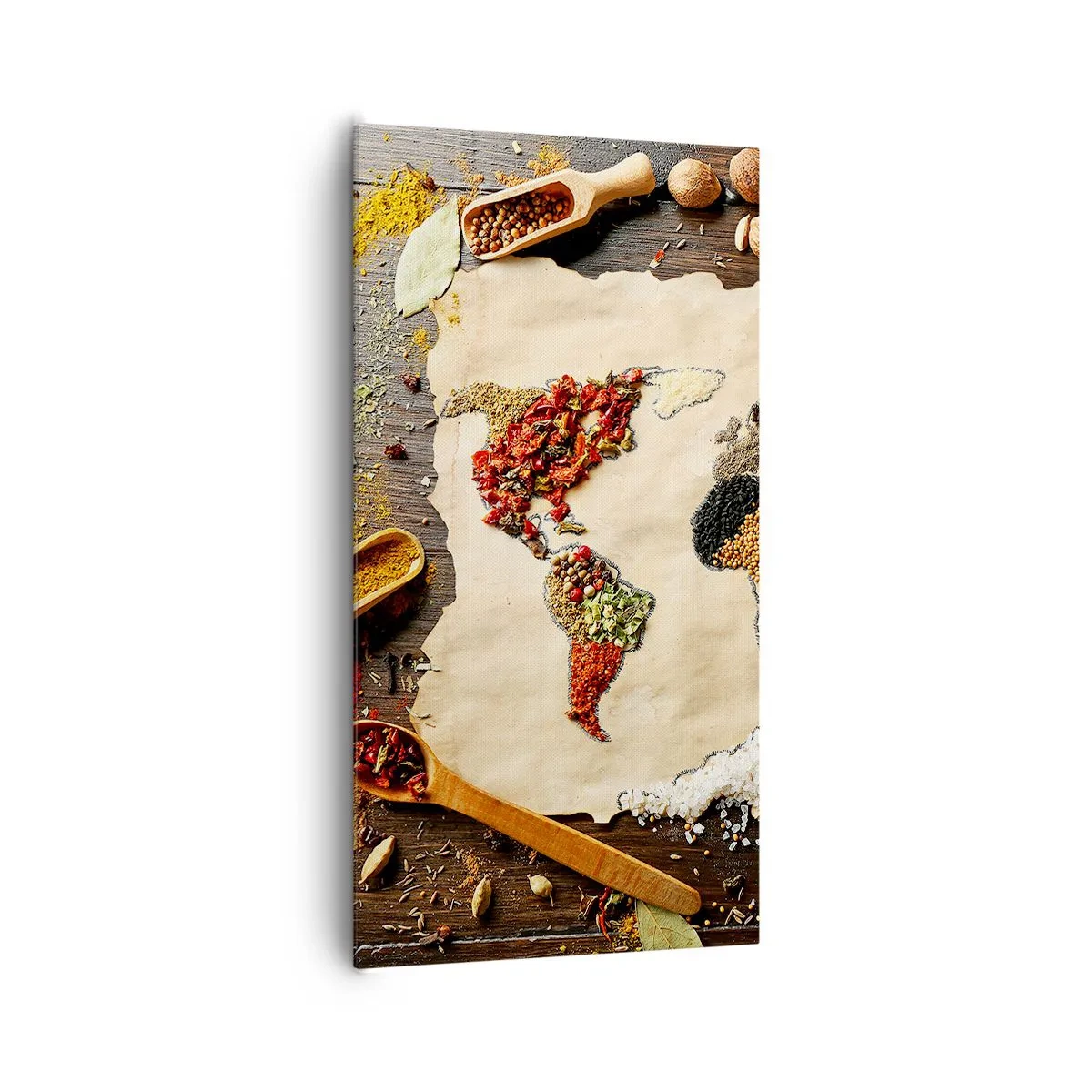 Impression sur toile - Image sur toile - Toutes les saveurs du monde - 65x120 cm