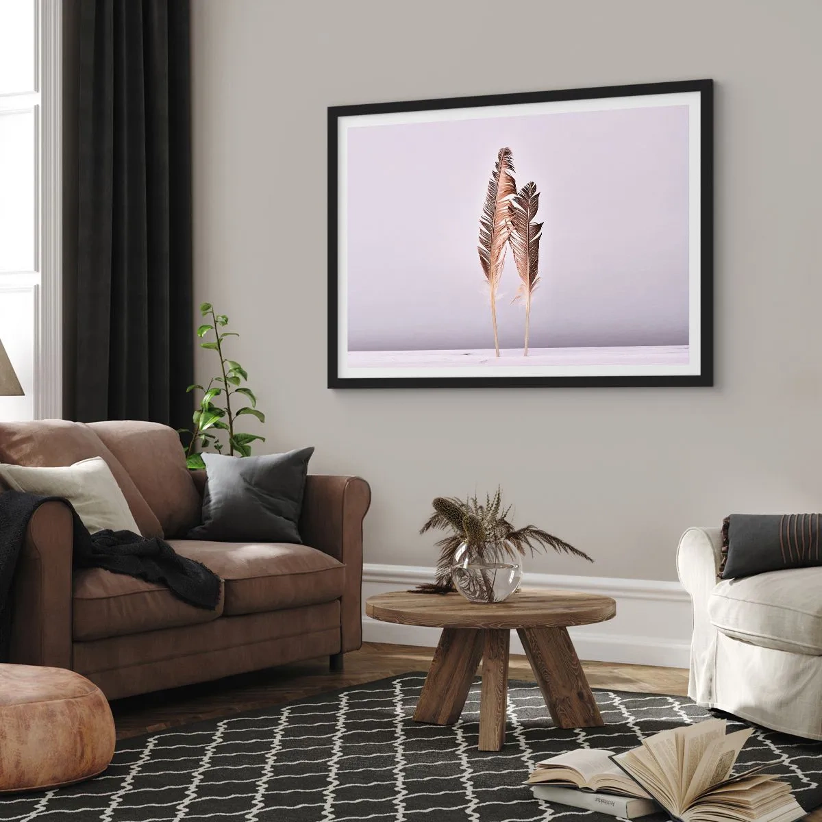 Affiche dans un cadre noir - Poster - Face au néant - 91x61 cm