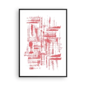 Affiche dans un cadre noir - Poster - La ville rouge - 70x100 cm
