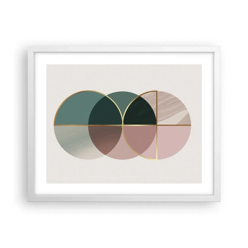 Affiche dans un cadre blanc - Poster - Cercles après cercles - 50x40 cm