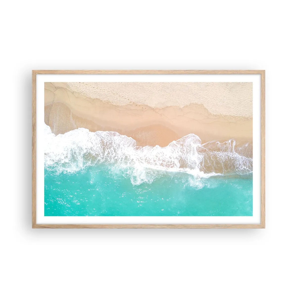 Affiche dans un chêne clair - Poster - Caresse de l'océan - 91x61 cm