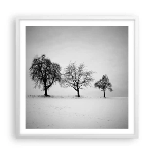 Affiche dans un cadre blanc - Poster - A quoi rêvent-ils? - 60x60 cm