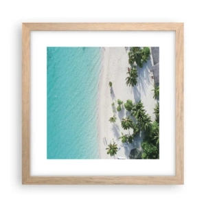 Affiche dans un chêne clair - Poster - Vacances au paradis - 30x30 cm