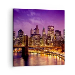Impression sur toile - Image sur toile - Manhathann or violet - 50x50 cm