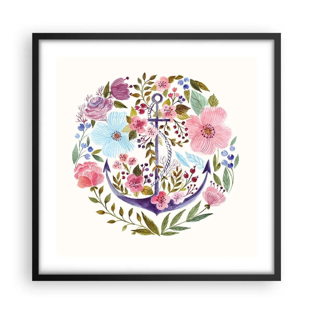 Affiche dans un cadre noir - Poster - Le beau rêve du marin - 50x50 cm