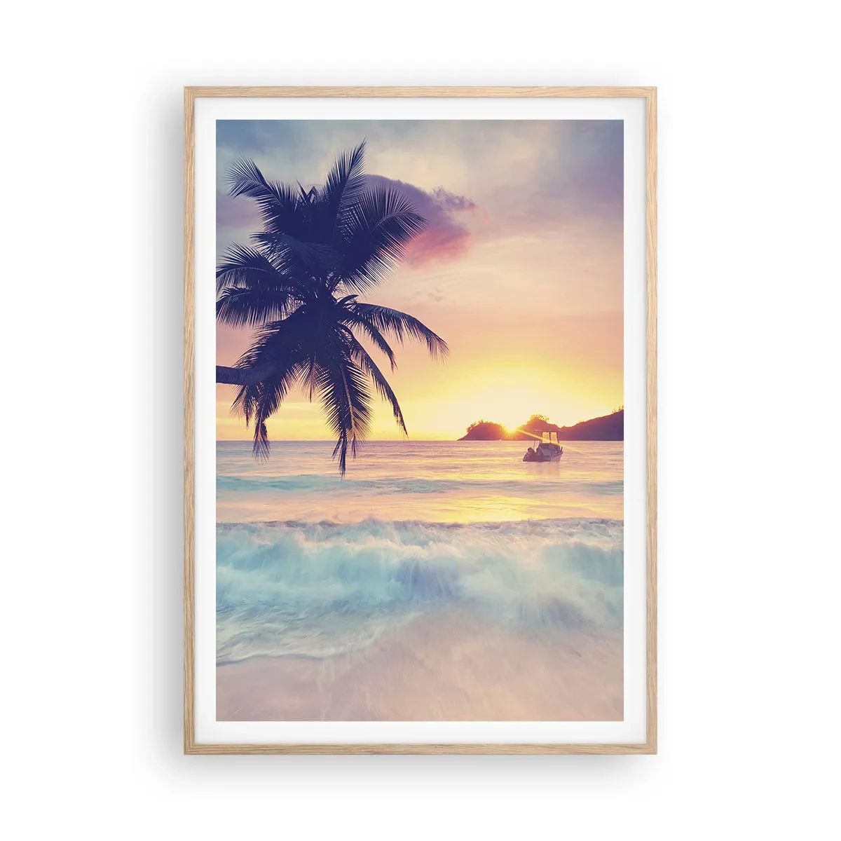 Affiche dans un chêne clair - Poster - Une soirée à la baie - 70x100 cm