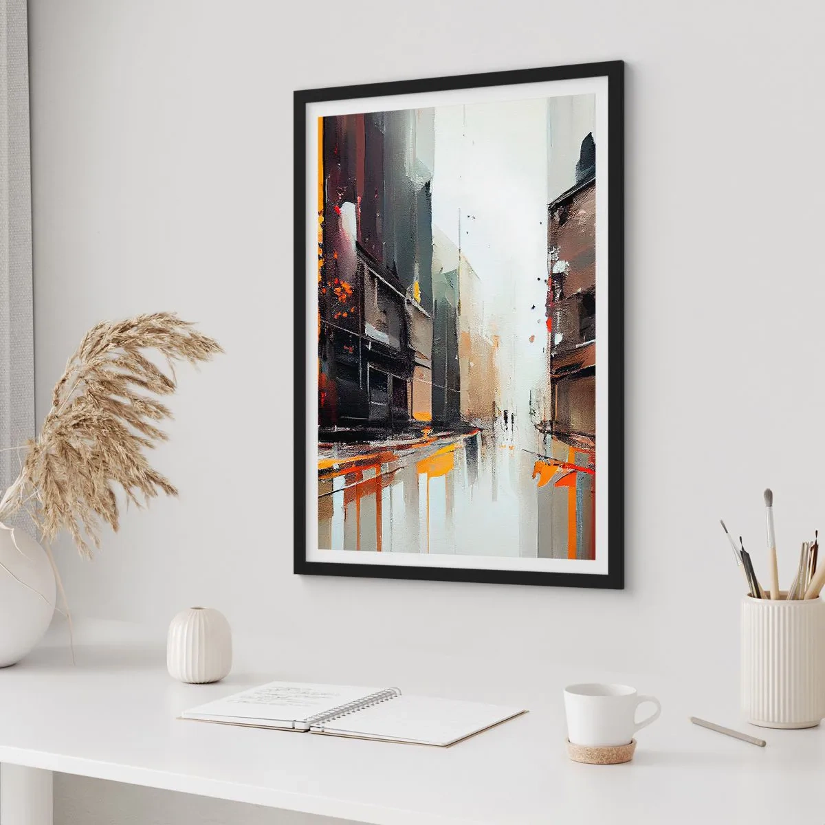 Affiche dans un cadre noir - Poster - Jour de pluie - 40x50 cm