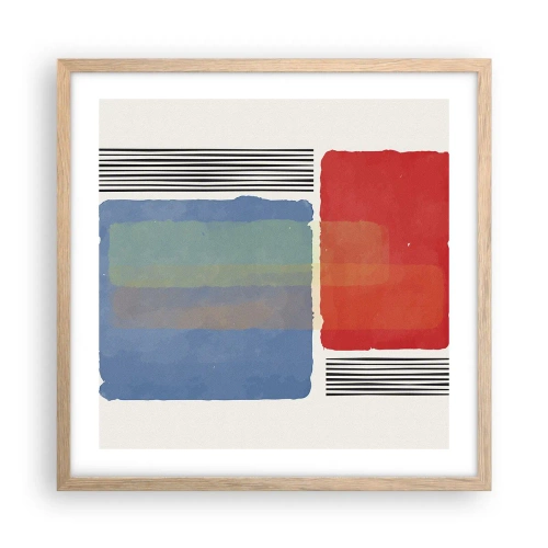 Affiche dans un chêne clair - Poster - Esprit et lettre de la géométrie - 50x50 cm