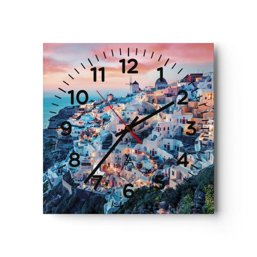 Horloge murale - Pendule murale - Vos grandes vacances en Grèce - 30x30 cm