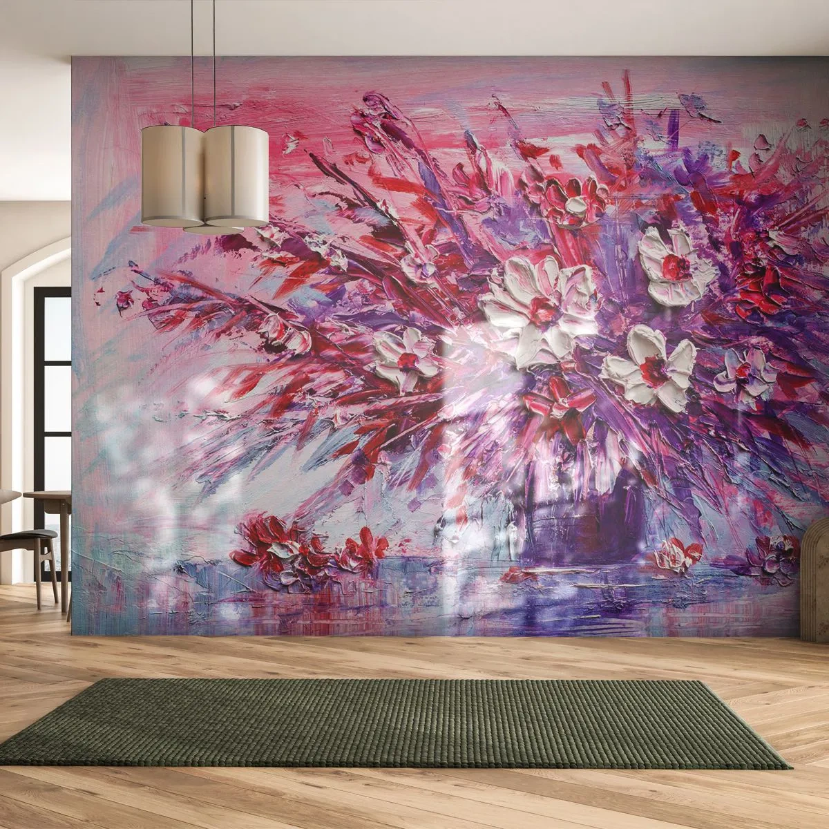 Papier Peint Autocollant Deluxe Sticker - Innocence et passion - Fleurs, Bouquet de fleurs, Jardin - 250x175 cm