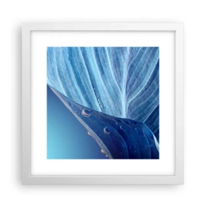 Affiche dans un cadre blanc - Poster - Gouttes cachées du bleu - 30x30 cm