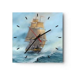 Horloge murale - Pendule murale - Se précipitant sur les vagues - 40x40 cm