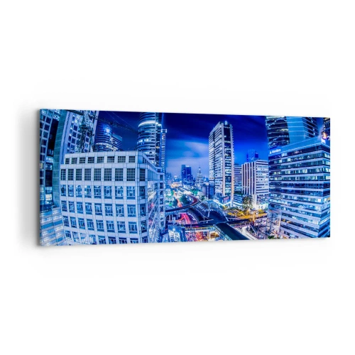 Impression sur toile - Image sur toile - Rythmes de la ville nocturne - 100x40 cm