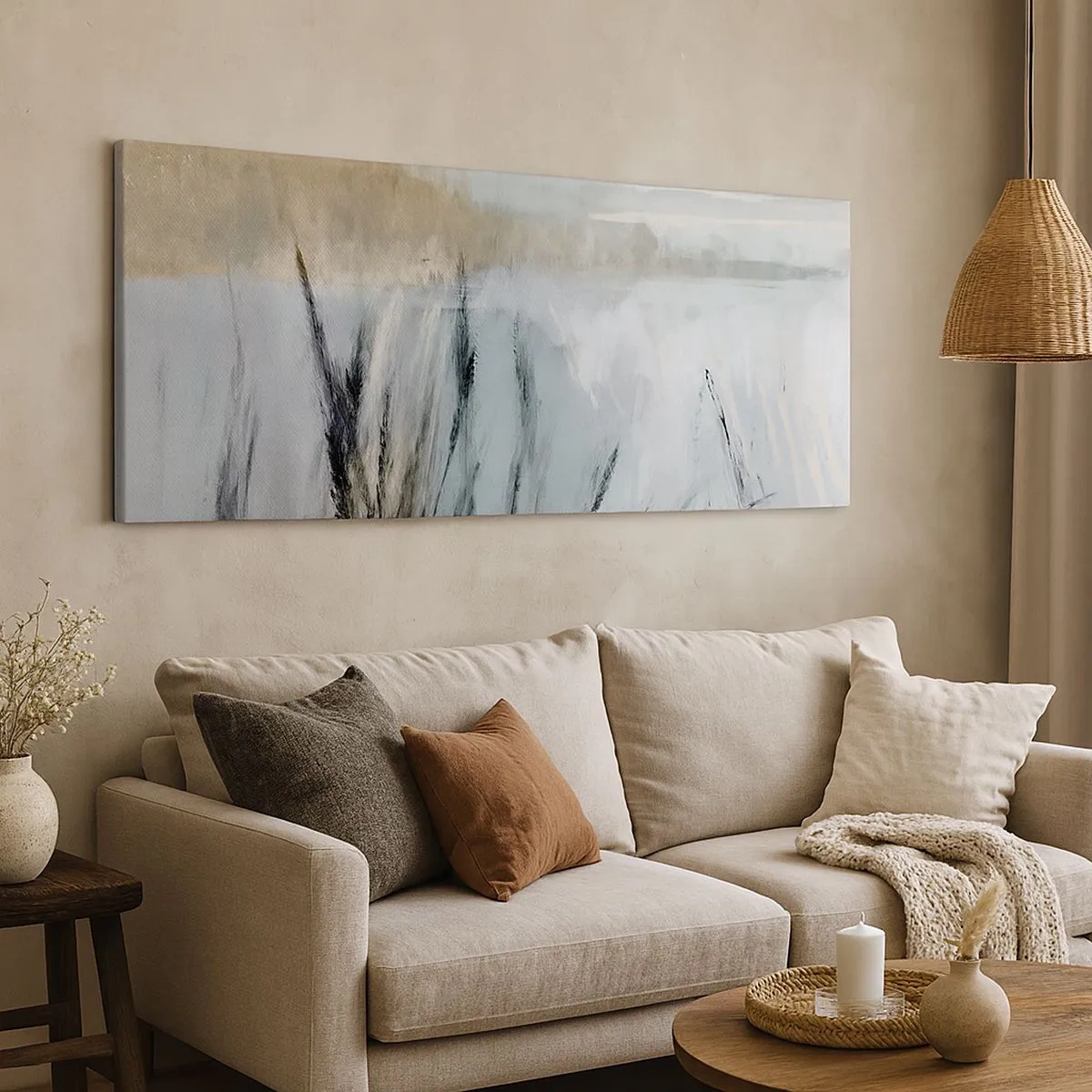 Impression sur toile - Image sur toile - Champs d'hiver - 100x40 cm