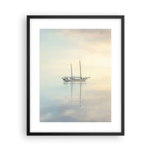 Affiche dans un cadre noir - Poster - Dans une mer de silence - 40x50 cm