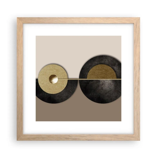 Affiche dans un chêne clair - Poster - Variations autour du cercle - 30x30 cm