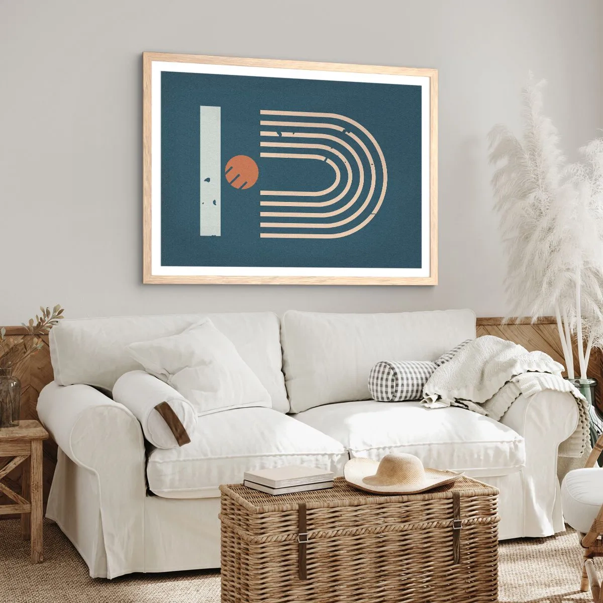 Affiche dans un chêne clair - Poster - Géométrie sur la grenade - 100x70 cm