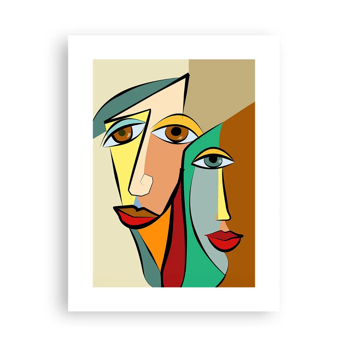 Affiche - Poster - Couple cubiste - 30x40 cm