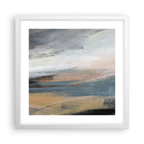 Affiche dans un cadre blanc - Poster - Abstraction : paysage nordique - 40x40 cm