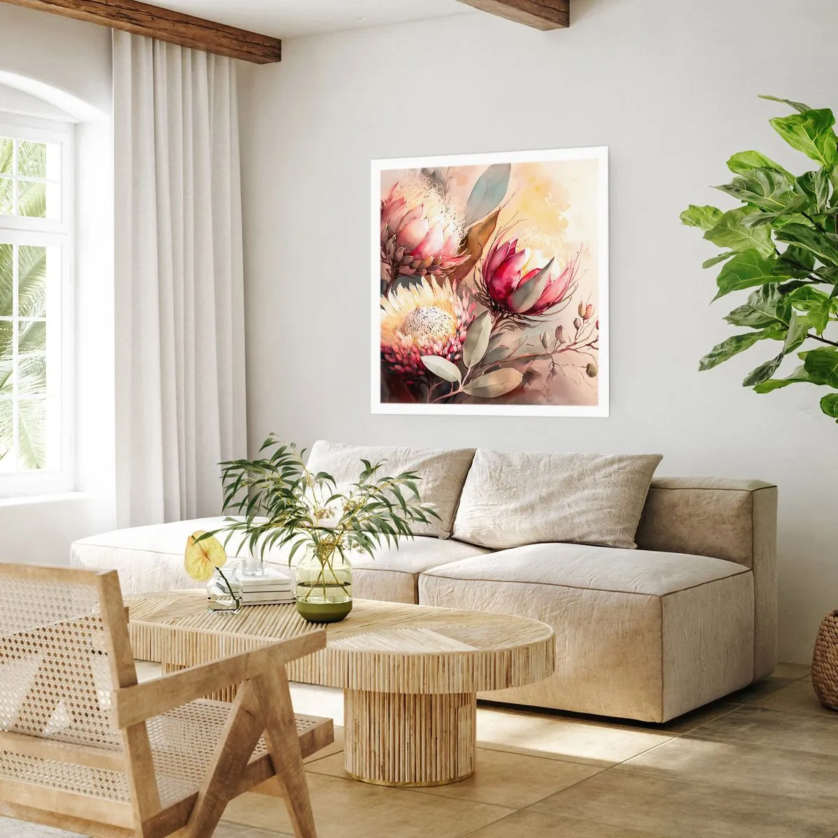 Affiche - Poster - De profil et de face - 40x40 cm