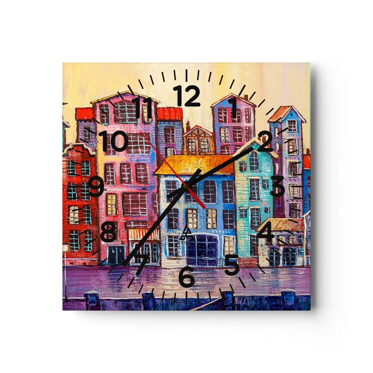 Horloge murale - Pendule murale - Une ville comme dans un conte de fées - 40x40 cm