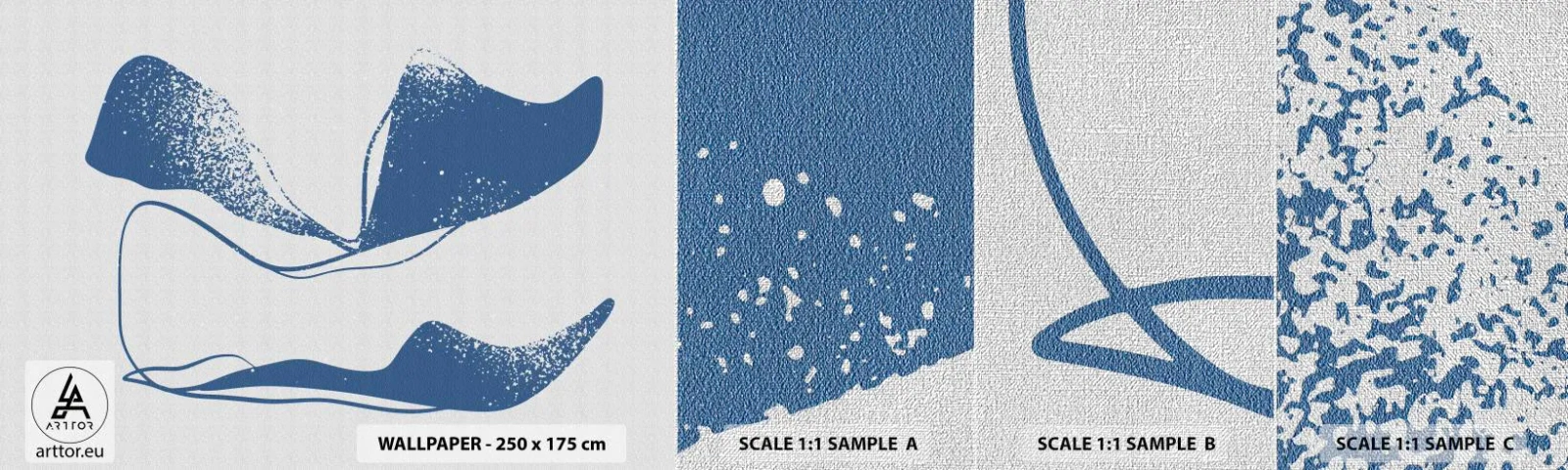 Échantillon de Papier Peint Premium Canvas - Abstraction ailée - Minimalisme, Abstraction, Morceau - 100x30 cm