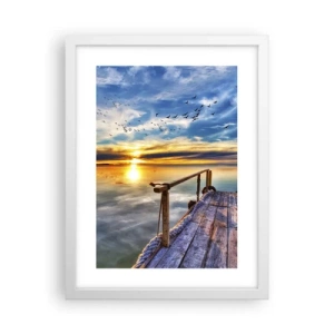 Affiche dans un cadre blanc - Poster - Le vent se repose - 30x40 cm