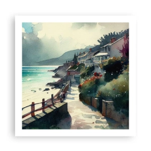 Affiche - Poster - Ville méditerranéenne - 60x60 cm