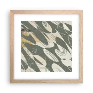 Affiche dans un chêne clair - Poster - Abstraction rythmique - 30x30 cm